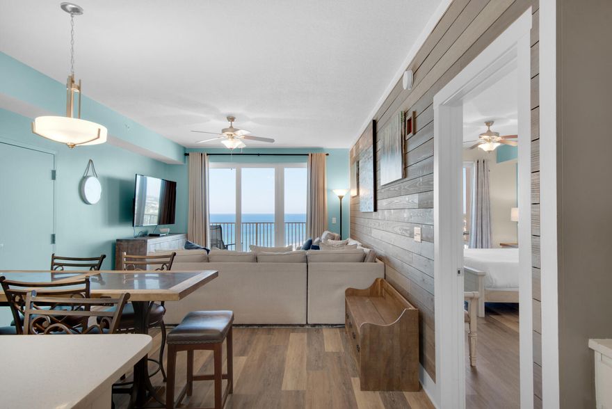 3 Bedroom 3 Bath condo located in the newest Condo development in Panama City Beach. The Views are absolutely amazing. Adjacent to Pier Park and a quick walk to the City Pier. Luxury interiors w/stainless-steel appliances, quartz counters, 10 ft. ceilings and 10 ft. wide balconies. Amenities include lagoon-style pool, fitness center, restaurant/coffee shop and parking garage. Call today to make an appointment to see this unit at Calypso Tower III. Professional photos coming soon.