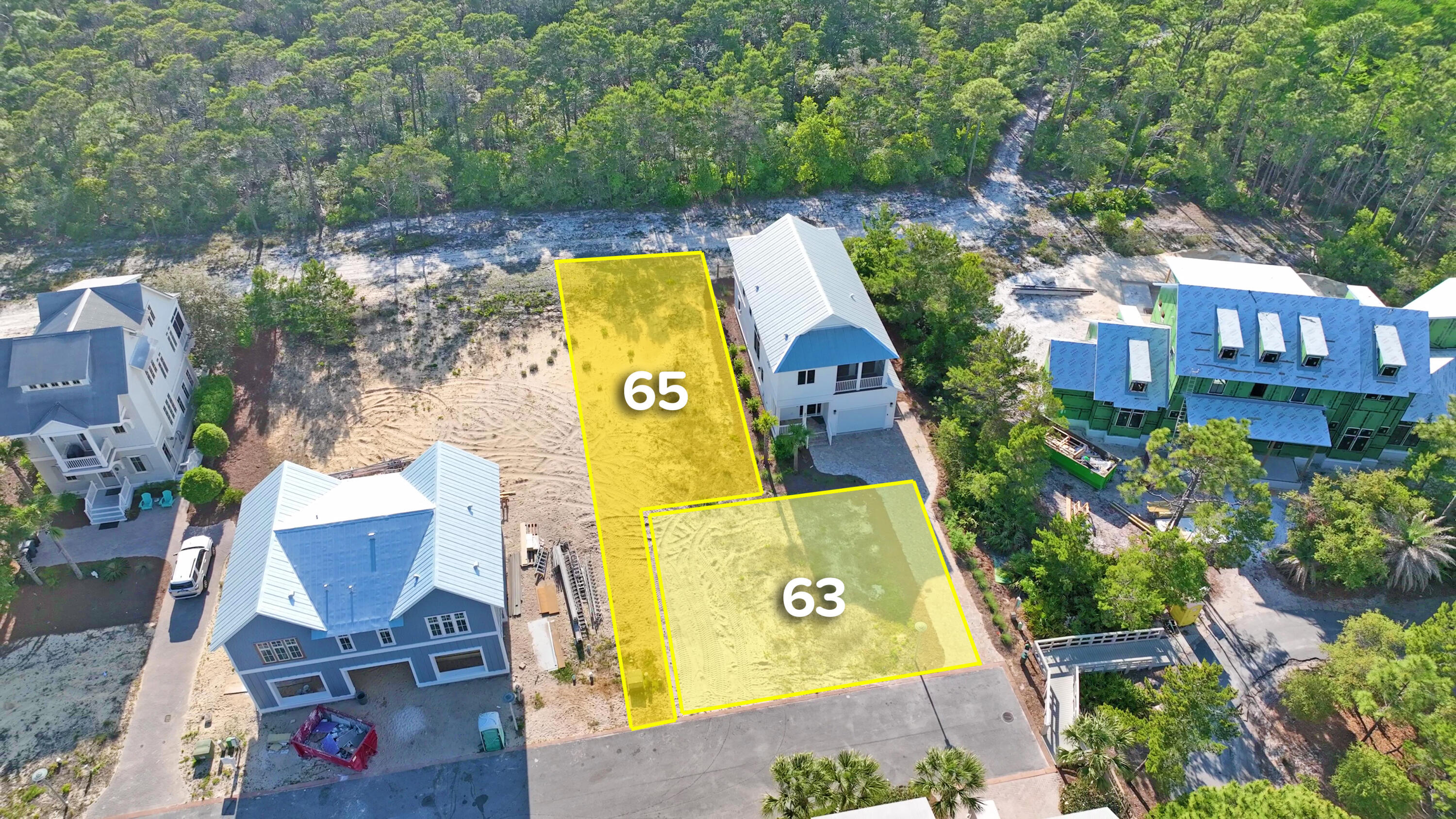 RARE DOUBLE LOT OPPORTUNITY IN COVETED CYPRESS DUNES OF 30A! This is your chance to own two prime lots- LOTS 63 and 65- perfect for building your dream home or even two custom residences! The other unique feature of these two lots is there is a 15 FOOT SEPARATION between lot 63 and lot 64. All other homes have 10 feet in between. There is a 5 foot additional drainage easement for more space between homes! Tucked within the exclusive gated community of Cypress Dunes on the desirable west end of 30A, this unique offering backs directly onto the stunning Topsail Hill Preserve State Park, ensuring forever unobstructed views of nature and the Gulf. Enjoy peace, privacy, and panoramic ocean views with no possibility of future development behind you. Whether you build one grand estate or two separate homes, the flexibility is yours as the lots are situated together. Community highlights include: Resort-style infinity pool overlooking the Gulf of America, Tennis and Pickleball Courts, State of the art fitness center, Clubhouse with full kitchen and event space. Just steps from nature, a short bike ride/walk to some of the best beaches, and close to the best 30A dining and shopping, this is a must-see opportunity for anyone looking to build in one of the most beautiful and secure communities on the coast. Price includes both lots-don't miss this rare investment or forever home opportunity!
