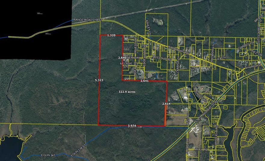 This acreage has access issues and also is subject to both wetlands and conservation easements. It does have a good amount of uplands if access could be determined, and it is in a great location for nature as it borders Eglin AFB and is at the end of the road.