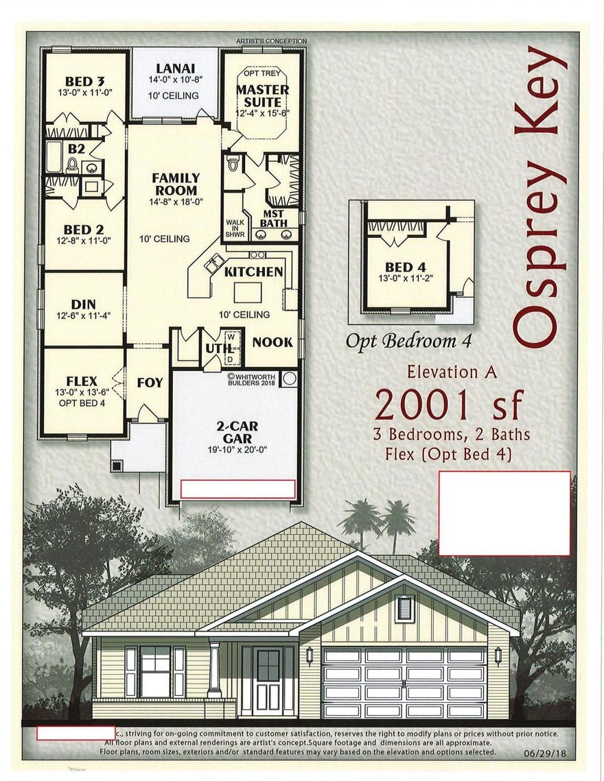 *CONSTRUCTION TO START SOON * BUYERS CAN PICK INTERIOR & EXTERIOR COLORS * LOCATED MINUTES TO EGLIN & HURLBURT AFB * THE OSPREY KEY FEATURES 3 BEDROOMS AN OPTIONAL 4TH-FLEX & 2/ BATHS - OPEN FLOOR PLAN WITH TILE THROUGHOUT THE HOME, EXCEPT FOR BEDROOMS * MASTER BEDROOM HAS SIGNATURE WALK IN TILE SHOWER IN MASTER BATH * GRANITE COUNTER TOPS THROUGH OUT *