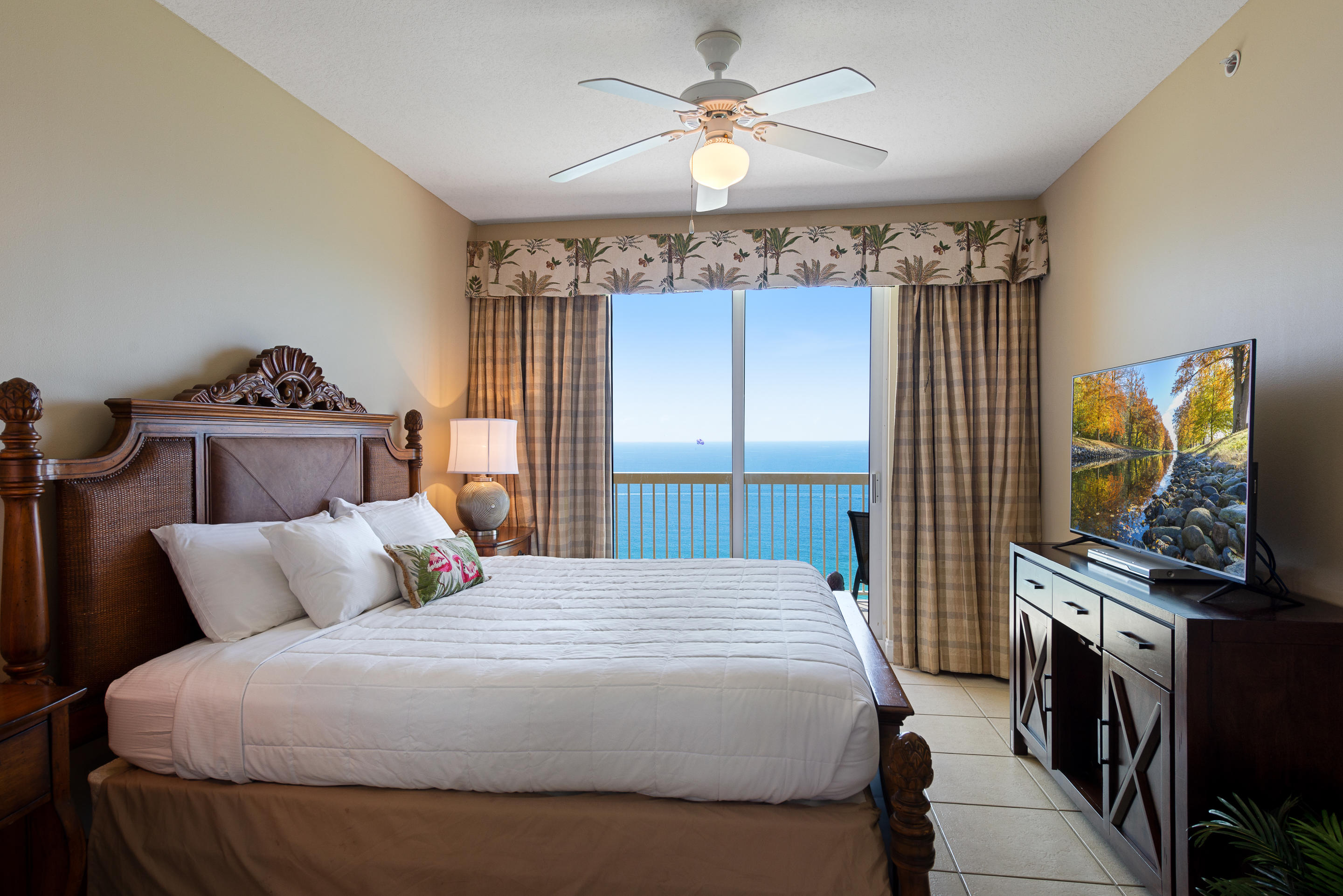 GULF FRONT 2 Bedroom+Bunk room Condo! Gorgeous views of The Gulf. Tile through out, washer & dryer included, full kitchen and turn key ready with great rental income. Across the street from Pier Park's shopping, local catch seafood restaurants, entertainment including the 200' lighted Ferris wheel or take a stroll out on the public pier for fishing with the entire family.Tons of amenities including 2 swimming pools, fitness room, Welcome center with computer and General store open 24 hours, Tiki bar and beach chair/ umbrella service.