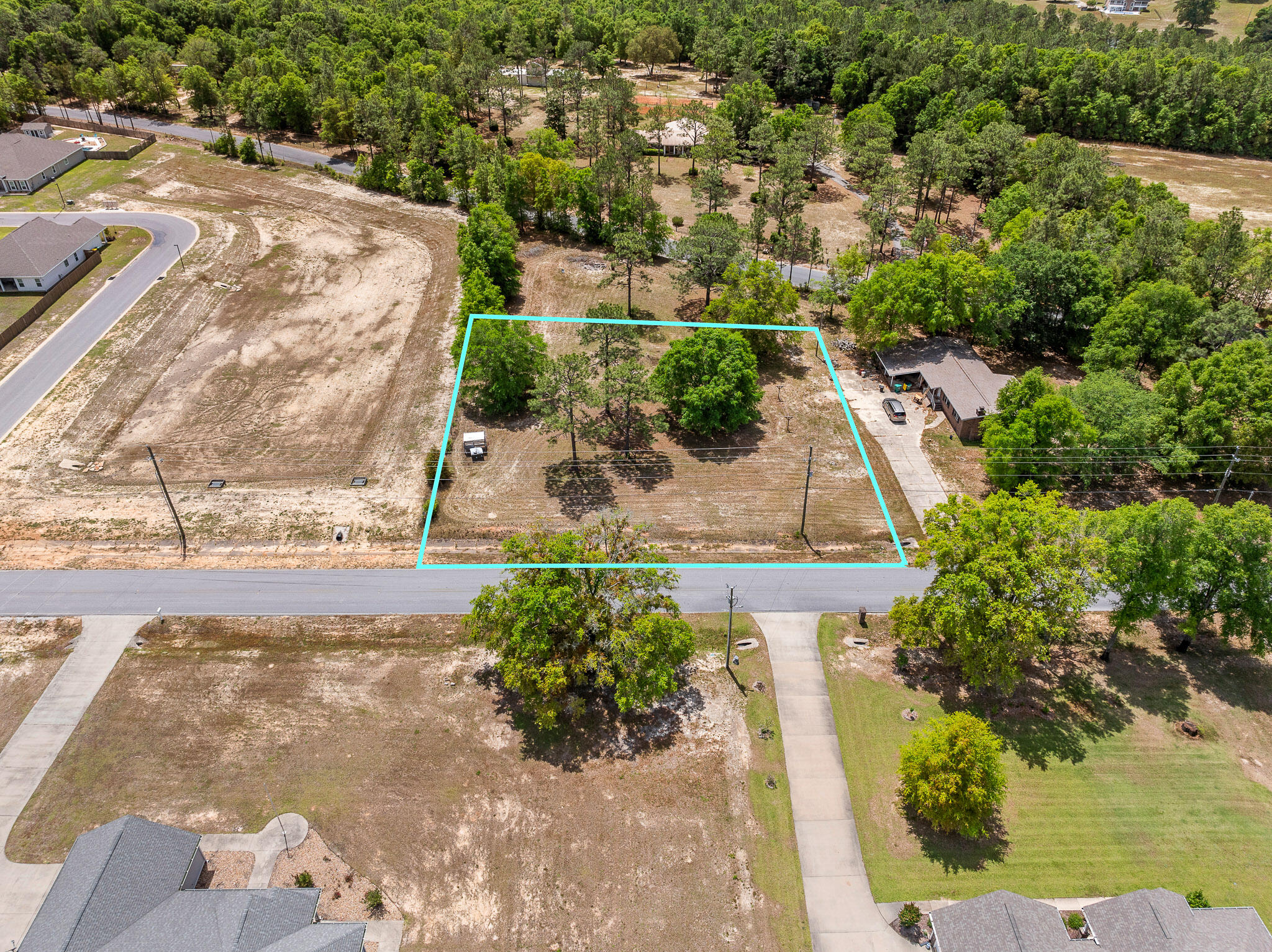 Cleared! Flat! and VACANT!  This is a half acre lot perfect for a new build home. No HOA