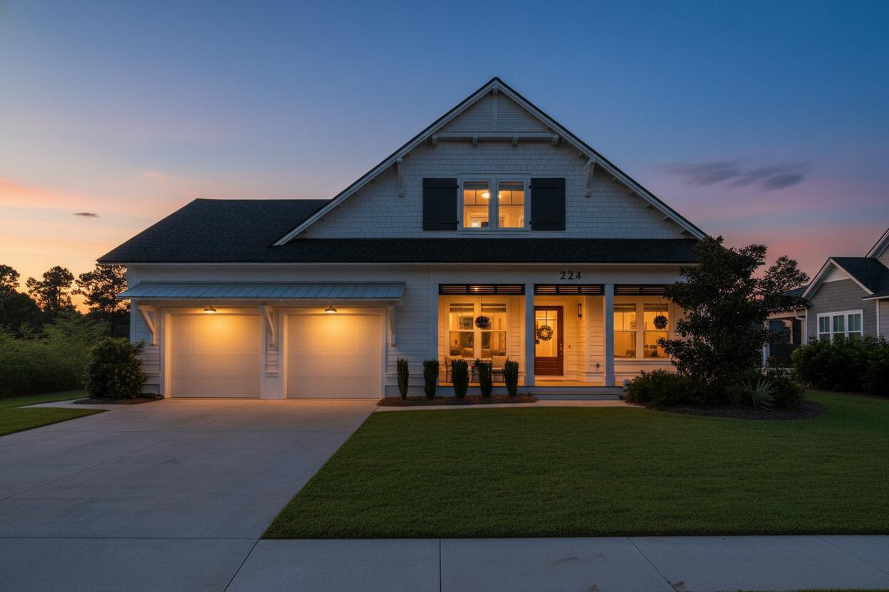 Positioned on the largest homesite within its community, 224 Needle Cast Lane offers 4,066 square feet of carefully considered design, where architectural detail and modern comforts unite. This custom-built residence features five bedrooms, five and a half bathrooms, and a layout that balances open-concept living with spaces crafted for both privacy and connection.The kitchen is a statement in itself, anchored by a dramatic marble waterfall-edge island and complemented by luxury appliances and bespoke cabinetry. Hardwood floors run throughout, adding warmth and refinement, while two thoughtfully placed wet bars--one upstairs, one downstairs--underscore the home's capacity for entertaining. The primary suite presents a custom-designed closet and serene retreat, while the fifth bedroom upstairs offers flexibility as a game room or media room, complete with its own wet bar. Beyond the interiors, a large enclosed back patio with built-in grill flows seamlessly to the heated saltwater pool, enhanced by upgraded pavers and a fenced backyard that extends the sense of retreat.
Additional appointments include a whole-home generator, whole-home surge protector, air conditioned garage, expansive storage, and the distinction of a cul-de-sac setting, further elevating the sense of privacy.
Defined by its scale, detail, and livability, this home embodies a lifestyle of elegance and ease in Inlet Beach.