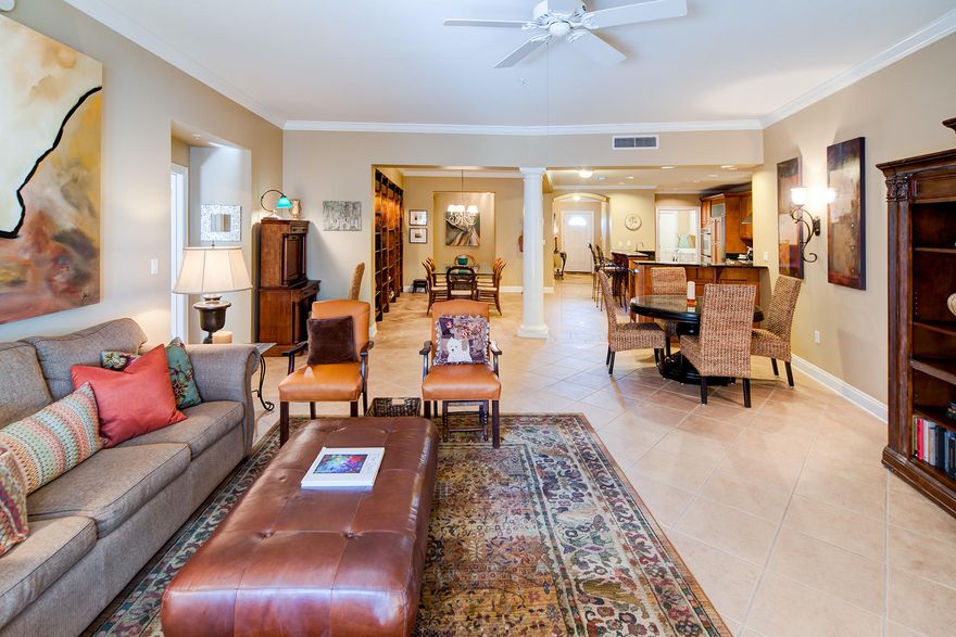 Rising above the highest point on the U.S. Gulf Rim gracious living abounds with views of the piazza and Gulf of Mexico in this luxurious second floor residence, B204, in beautiful gated Bella Vita at Blue Mountain Beach. Discover a gem within Bella Vita of 2,801 sq. ft. including the expansive veranda overlooking the sparkling fountain as the piazza view unfolds to the gulf. This residence features Bella Vita's largest guest suites so everyone is comfortable with plenty of room. The original owners are offering this furnished premier condominium selected by them for the well conceived design that is all about family, entertaining and effortless beach living. Bella Vita consists of six acres with 365 feet of private beach, with lush landscape and gardens and two pools of which one is heate