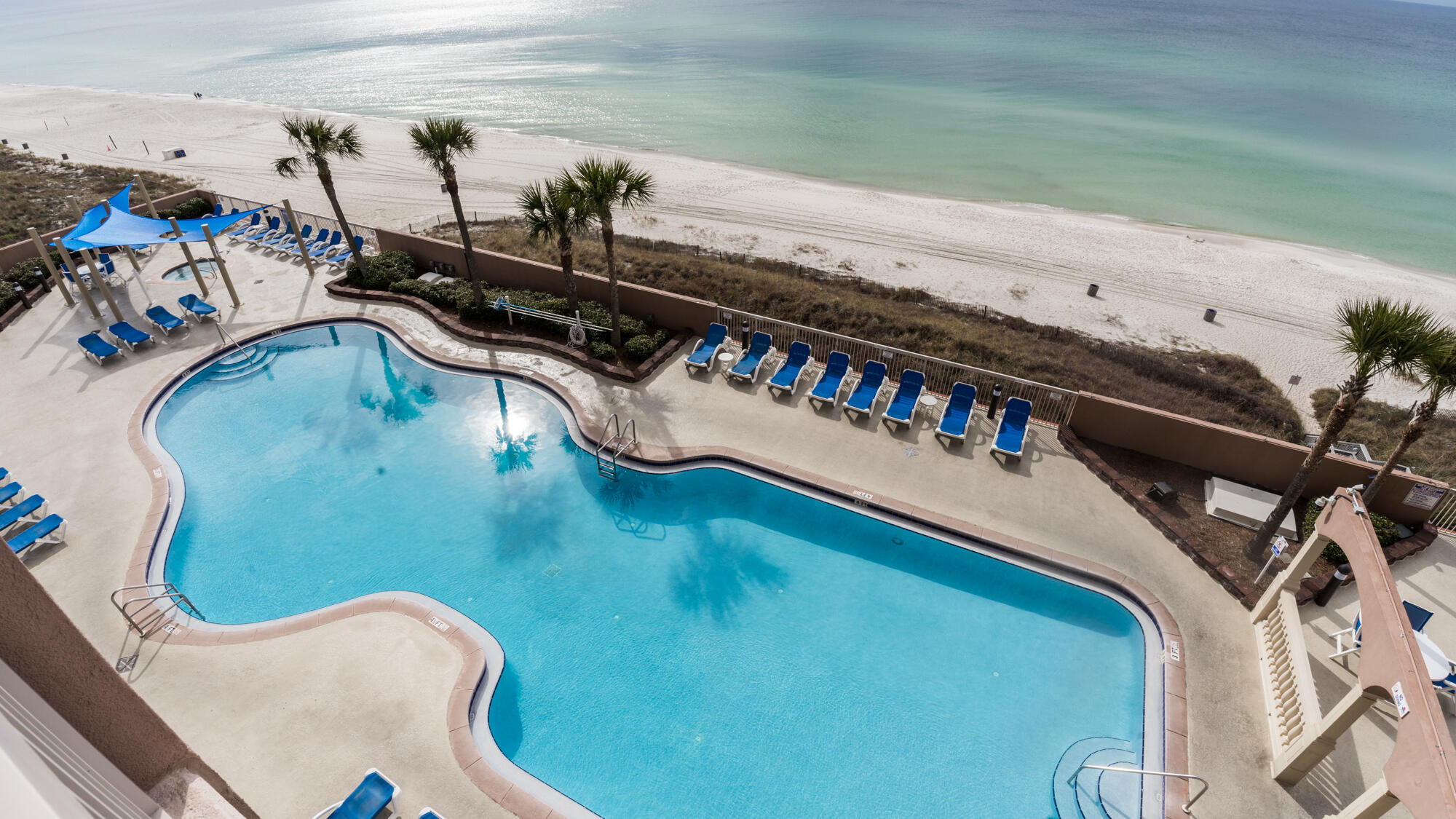 ~~Price Correction~~This beautiful gulf front 2 bedroom, 2 bath with bunk room condo sleeps 8 (Could sleep 9) is ready for your enjoyment. It is located within walking distance to Sharky's, Moes BBQ, Senior Frogs, Starbucks and Runaway Island jut to name a few. The complex provides covered parking under the building so no need to park across the street. Parking is first come first serve with ample parking. This unit has teh master bedroom on the gulf and has just had teh kitchen bar lowered to one level, new granite tops. The unit has an exterior storage closet to store your bike, golf clubs and beach chairs etc. HVAC is less than 3 years old and has been treated with anti corrosion sealant. Call for you private showing today.