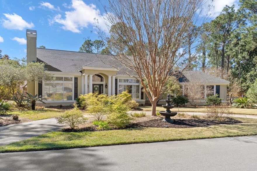 Fabulous updated 4-bedroom 3 bath home in the gated community of Southwind in BWB.  The remodeled kitchen has granite counter tops, warm wood cabinets, stainless steel appliances, walk-in pantry, & island with storage.  The family room is right off the kitchen for open concept living.  The living room hosts soaring ceilings, fireplace, curved staircase with wrought iron balustrades, & oversized windows, opens to dining room.  Additional features of home include:  screened in porch with outdoor kitchen area, heated and cooled Florida room, magnificent upper balcony, custom trim work throughout, renovated baths, 2 car attached garage, circular drive, laundry room with sink, firepit & pergola adds to park like backyard. There is so much more!  Buyer to verify all  important information.