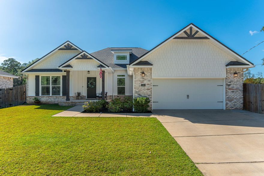 Welcome to your new home!  Meticulously cared for and upgraded with some of the finest features. This Craftsman Style Floor Plan by Flynn Built feels like a true custom home designed with you in mind.  

As you step inside of this beautiful home, you are greeted by the hallmark of modern living with the open floorplan concept. This home is boasting with tons of natural light, upgraded Core-Tec floors, and big beautiful trey ceilings.  The spacious kitchen offers granite countertops, soft close dove tail cabinets, an upgraded dishwasher and refrigerator to high end LG stainless appliances.  Don't forget the convenience of the custom coffee bar that was added to make your morning routine more inviting and enjoyable. The seamless flow of the 4 bedroom split floorplan allows for more efficient and functional daily routine as well as those peaceful retreats from kids and guests.

A Jack and Jill laundry room was also added as a practical design solution that connects to the master bedroom helping to keep the noise contained to a minimum and creating convenient access to multiple spaces while encouraging organization in daily routines.  

Nestled in a serene location off highway 87 on .3 acres, this end lot with a beautifully landscaped backyard and wetlands situated beyond your property line allows for more privacy and tranquility. 

How about your garage enthusiast who will appreciate the extra 2 feet added onto the garage space plus a widened driveway allowing that extra area for multiple cars, a workshop or any of your favorite garage hobbies.  This upgraded convenience factor contributes to both accessibility and your homes functionality.   

With almost less than a ½ mile from Holley ball fields, the new pickle ball courts and a playground, family fun and outdoor activities are right at your fingertips.  Nature lovers will also appreciate the nearby boat ramp, ideal for launching your kayak or fishing boat.  

This home has so much to offer, but you have to come see it for yourself! Call your favorite realtor today!!