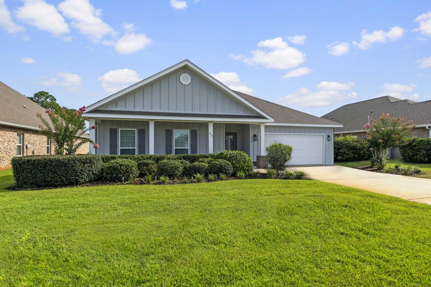 PRICED TO SELL! Come On Home. 490 Cornelia Street is a meticulously maintained 4-bedroom, 2.5-bathroom single-family home nestled in the amenity-rich Hammock Bay community of Freeport, Florida. Built in 2018, this Craftsman-style residence shows like new, offering +/-2,324 sq. ft. of open-designed living space on a +/-0.2-acre lot. Its layout and high-quality finishes make it ideal for both family living and entertaining with a large family room and separate breakfast area. The gourmet kitchen features granite countertops, stainless steel appliances (microwave, stove, dishwasher), and a walk-in pantry.  Crown molding accents in the entryway, family room, and master bedroom. The Master suite features a 5-foot tile shower, walk-in closet, and dual vanities. Buyer to verify all.