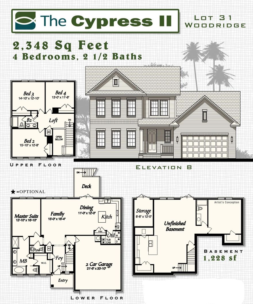 Come see the Cypress II floor plan with several upgrades throughout. Home is 2,348 square feet, 4 bedrooms, 3.5 baths and an open loft area upstairs. Popular 2 story open floor concept that includes master down stairs and and an unfinished basement, with opt to finish. Interior finishings include, 9' ceilings, cased openings, brushed nickel hardware and lighting. Master includes tiled shower and tub deck, double vanity and large walk in closet. Laminate, tile and carpet floor coverings. Brick exterior, covered entry, large rear deck, 2-car garage and landscaping package with automatic sprinkler system. Privacy fence, blinds on all working windows and fridge included!! Subdivision is located close to Eglin, Hurlburt, 7th Special Forces and the beautiful beaches of the Emerald Coast