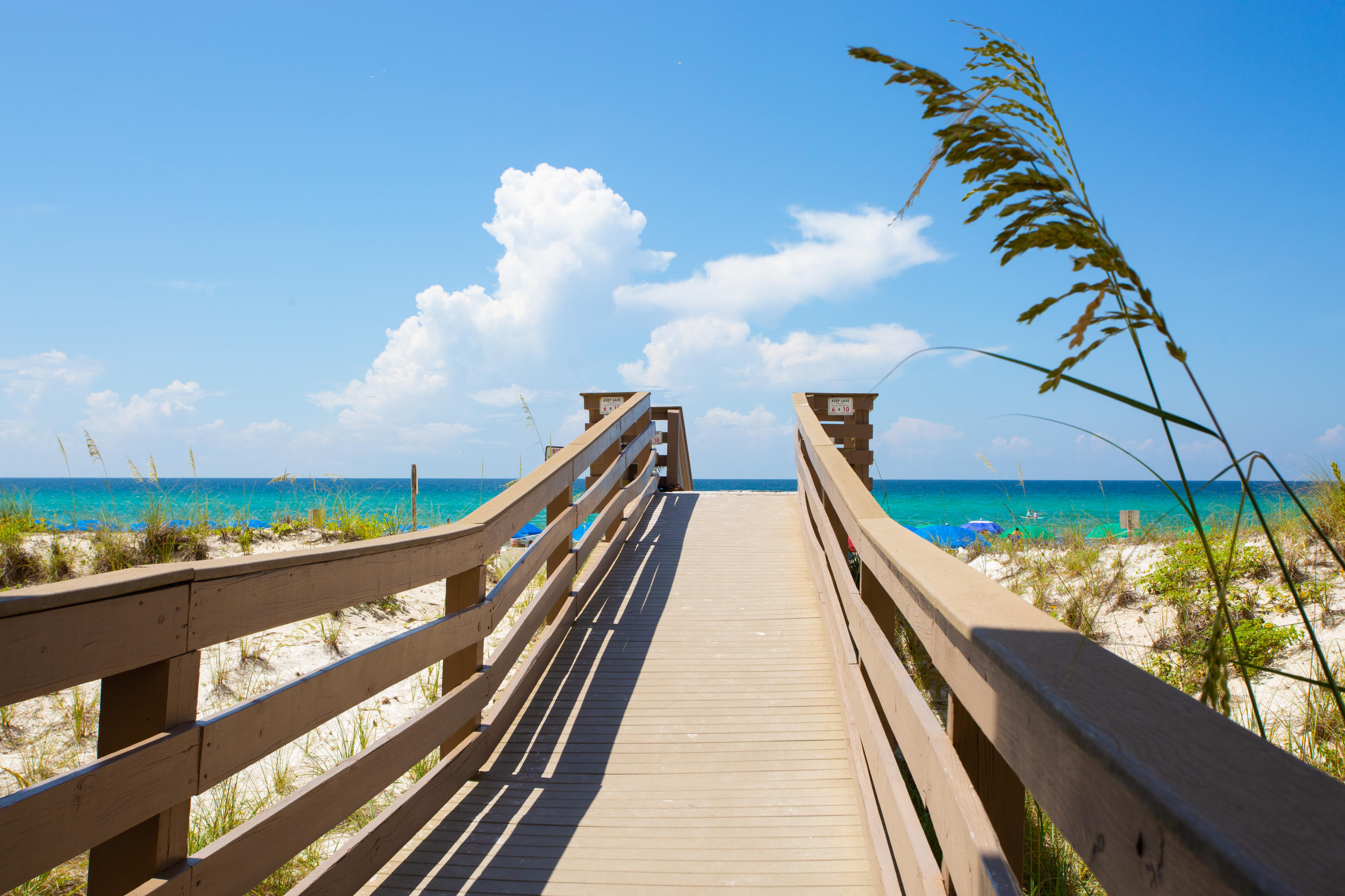 This is a great gulf front end corner unit located on the highest floor (7th) with beautiful view of the beach and emerald green waters of the Gulf. You are looking at one of the best units in NW Florida!!! This 2- bedroom, 2-bathroom unit is completely updated with new waterproof luxury vinyl tile, new closet doors, new granite countertops and cabinets throughout and offers amazing gulf views from the living room and the master bedroom. From the kitchen one may look through the living room to the gulf and it features self-cleaning electric range/oven, breakfast bar that comfortably seats four people, stainless steel refrigerator, built- in Whynter beverage refrigerator, built-in microwave and dishwasher, stainless sink, and laundry closet with Maytag stacked washer and dryer.