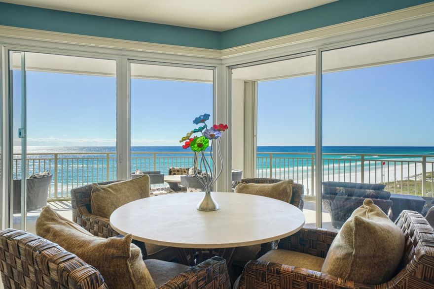 'If you have always wanted a Gulf front home without the maintenance, look no further than this gorgeous direct Gulf front Villa in Grand Dunes'This is the Villa in Grand Dunes that you and your buyers have been waiting for and they rarely come on the market! The highly sought after ''10'' stack in Grand Dunes' South Tower is the largest of all floorplans, having 4Br's and 4Ba's with Office / Media Room and boasting 3,150 sq.ft. of living space with a huge wrap around gulf front balcony. This beautiful Villa sits directly on top of the sugar white sands and emerald green waters of South Walton! The ''10'' stack in Grand Dunes South Tower is the only stack of units in the entire building that has a direct southern view of the Gulf and has unobstructed views in all directions.