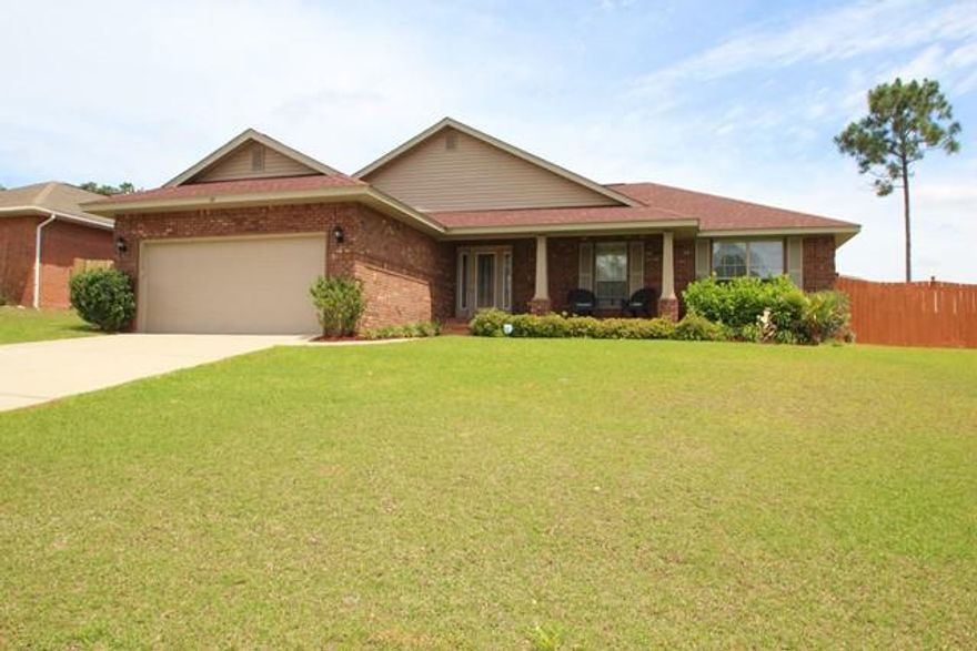 What a lovely all brick home in such a convenient location SOUTH OF I-10! Open floor plan featuring split bedroom design with 4 bedrooms and two full baths. Beautiful kitchen with granite countertops, rich cabinetry, and stainless steel appliances. Refrigerator with icemaker remains. Roomy dining area plus breakfast bar. Spacious master suite and the master bath has a garden tub plus separate shower and dual vanities. Roomy walk-in closet. Nice sized secondary bedrooms. The one off the foyer would make a great study or office. This home has beautiful landscaping and a lush lawn! Also a good sized front porch with room for seating. Large privacy fenced back yard with a nice storage shed. Double car garage has auto door opener. Pride of ownership shows in this well cared for home.