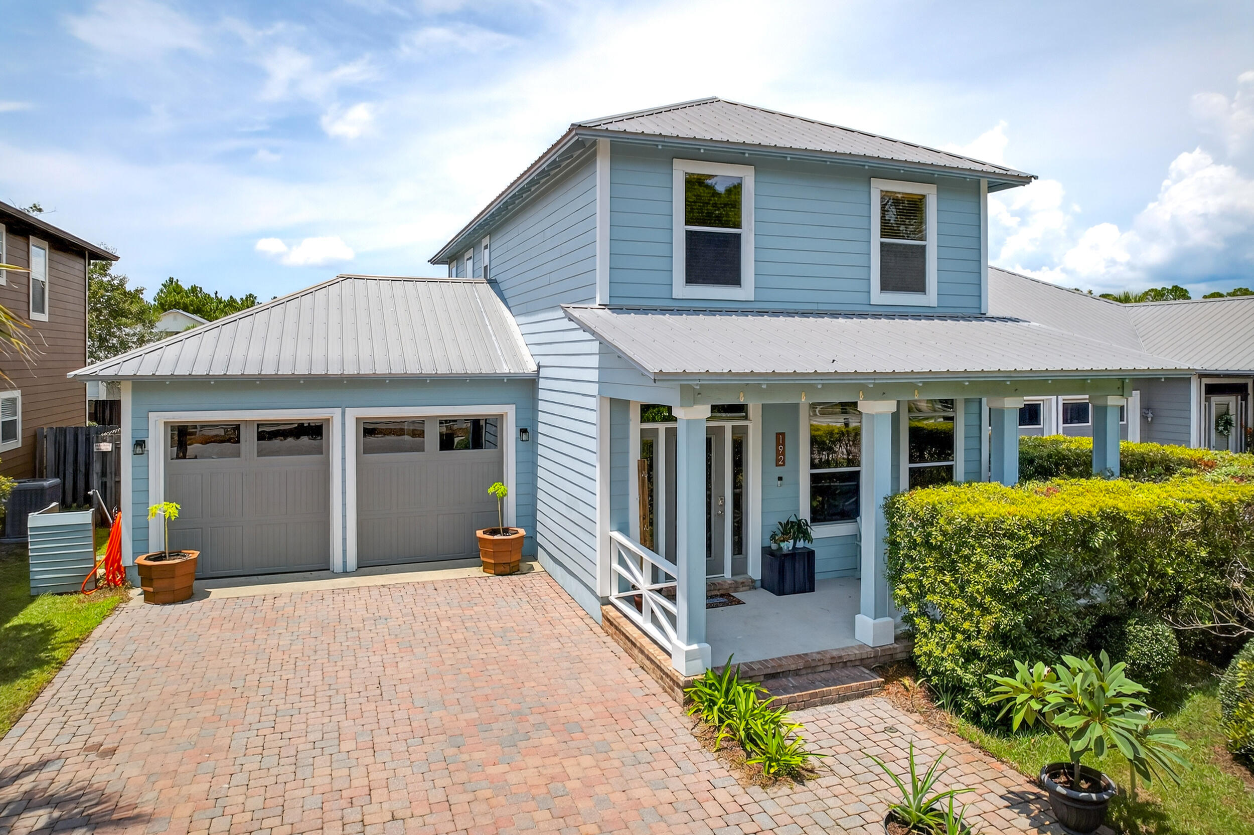 Live the ultimate coastal lifestyle in this charming 3-bedroom, 2.5-bathroom home located just 100 yards from the bay in sought-after Eagles Bay, Santa Rosa Beach, FL. Perfect for fishing, paddle boarding, or launching your boat at the nearby shallow water launch, this home offers a rare combination of location, comfort, and community amenities. The stylish kitchen features wood cabinets, granite countertops, stainless steel appliances, and an open layout that flows seamlessly into the main living areas. The spacious primary suite includes his and her closets and en-suite bath with dual vanities, a standalone shower with glass doors. Two additional bedrooms share a full bath, providing flexibility for guests, a home office, or hobbies. Outside, enjoy a spacious back porch overlooking the fully fenced backyard, ideal for entertaining, relaxing, or letting pets play. The front of the home has covered patio for enjoying the shade and relaxing. The sellers replaced the water heater in 2025. The home is finished with durable cement lap siding, a metal roof, and a 2-car garage. Neighborhood amenities include the Cajun Corner Sports Bar & Grill, the only restaurant in Santa Rosa Beach with a public pool, just steps away. Located minutes from the famous sugar-white sands of 30A beaches, shopping, dining, and outdoor recreation. This property is perfect as a primary or second home (no vacation rentals allowed). Schedule your private showing today and discover why Eagles Landing is one of Santa Rosa Beach's hidden gems.