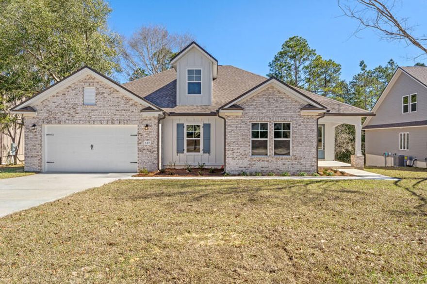 New Build + BUILDER Incentives!  Located South of I-10 the Hart III offers open living space with 3 bedrooms, 3 baths, large bonus room and flex room that could be used as an office, bedroom or media room. The beautiful kitchen features a large island with granite counter tops, tiled backsplash, large walk in pantry and lots of cabinets for storage. Master suite includes a spacious tiled shower with glass door, his/her vanities, water closet along with the large walk-in closet. Floor coverings are Mohawk Revwood Plus wood laminate, carpet in bedrooms and ceramic tile in the wet areas. Upgrades include 8' doors, large covered rear porch and natural gas tankless water heater, range and grill connection. Home is complete and ready to close!!