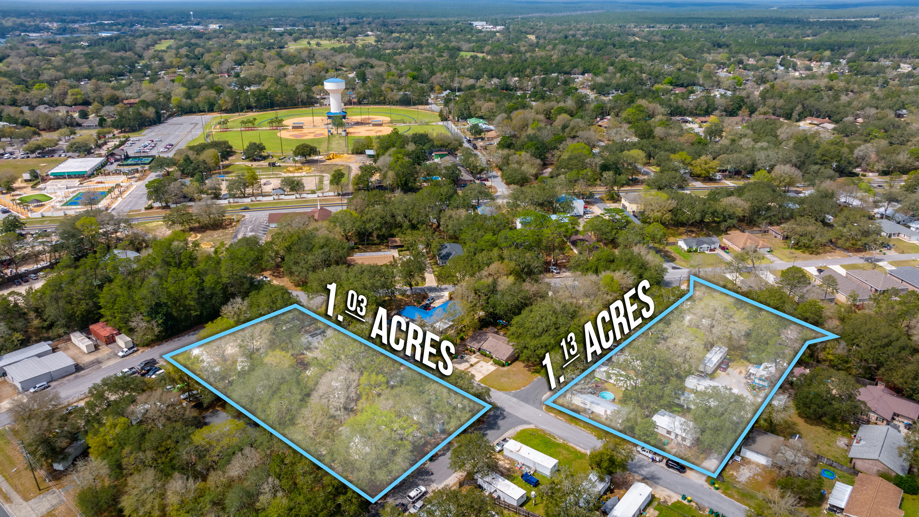 This Lot is being sold with MLS #894055 Zoned C2 .Crestview Ave. Zoned R3 has 14 mobile homes and 14 water taps paid. Madison St. Has 10 mobile homes, 4 RV Slots, 1 water tap and 10 sewer taps. This collection of park owned homes in one of the best markets for rental property in the Panhandle, Value-add property that has low rents, high occupancy, and needs little capital infusion. The Niceville rental market has experienced double digit rent growth for several years and most analyzers agree that trend will continue. This is a chance to get into that market at a low per unit price and still be able to capture the rent growth. This location is surrounded by new single family construction, shopping and schools. List price is for both lots combined.
