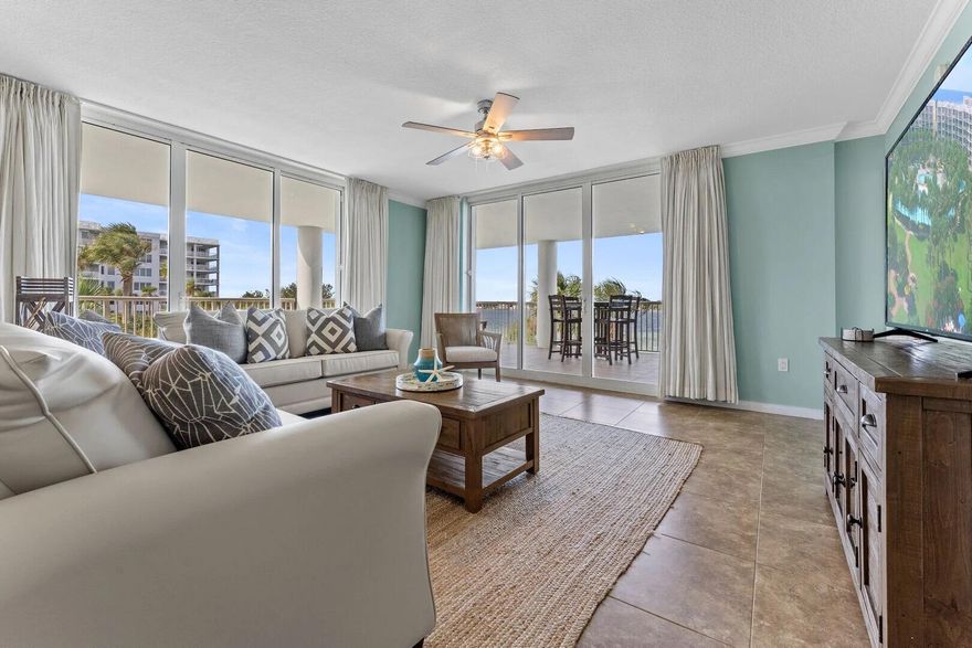 This waterfront condo offers incredible bay views from every angle. The corner suite features 3 bedrooms and 3.5 bathrooms, with a spacious balcony wrapping around two sides--perfect for gatherings. The kitchen is equipped with granite countertops, stainless steel appliances, wood cabinetry, a pantry, and a breakfast bar that opens up to the living, breakfast, and dining areas. Wake up to stunning vistas from the master bedroom, which also boasts a luxury bathroom and walk-in closet. The condo earns impressive rental income--almost 95,000 gross in 2024, and 83,000 in 2025-comes fully furnished. Amenities at Destin West Bayside includes a 700-foot lazy river, a zero-entry pool, two hot tubs, a heated waterfall pool for cooler months, a marina and Osprey has a private pool.