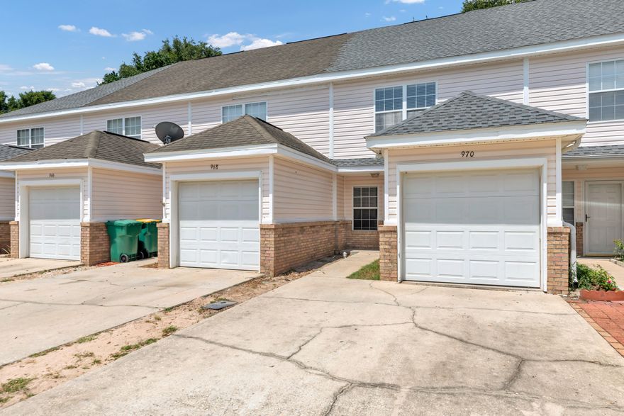 Just minutes from Hurlburt AFB and Northwest Florida State college this well kept townhouse is ready for new occupants. Freshly painted and cleaned, you can move right in. 
Downstairs you have a single car garage, sidewalk to lead you from the driveway to a covered front porch, bar height countertops in the kitchen, half bathroom, living room/dining room and door to lead you to the fenced in back yard. Upstairs you have two spacious bedrooms with their own full bathrooms. 
Pets are welcome with restriction and fee. 
All occupants over the age of 18 need to complete an application. 
Move in as early as June 27th 2024