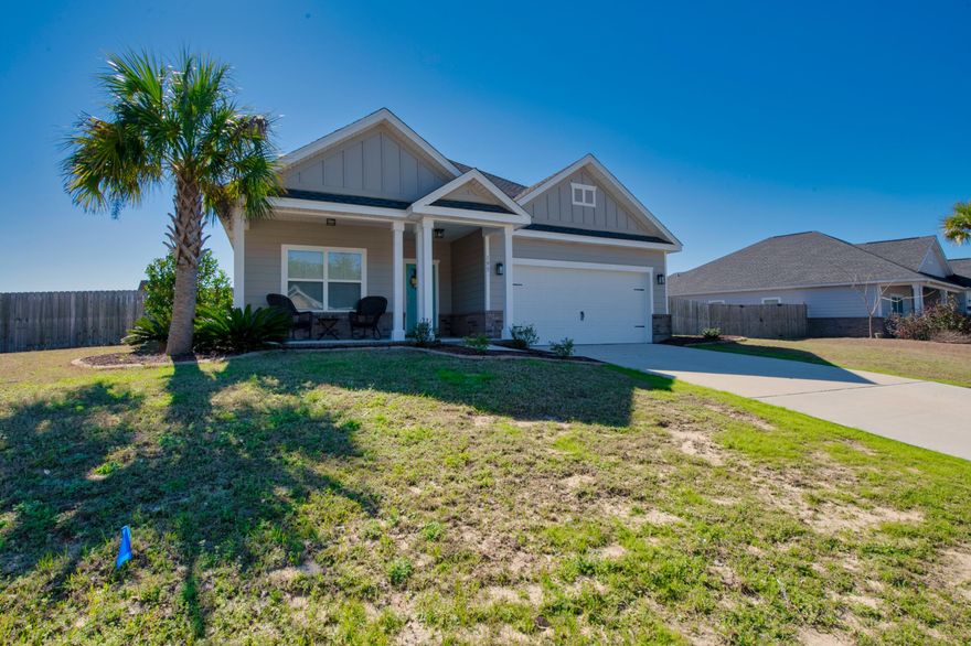 STUNNING HOME IN FREEPORT! Step inside to discover everything this home has to offer. The kitchen lays just beyond the entry way and opens onto the main living areas. The living area features recessed lighting, a trey ceiling with fan and beautiful custom wood shelving. The spacious master bedroom holds en-suite built for relaxation with a soaking tub, separate shower, and double vanity. The dedicated laundry room rests just off the master and other two bedrooms for ease of access. Spend you days enjoying the sunshine in the endless backyard or spending time with loved ones on the covered porch. The community pool is perfect for those hot summer days! Schedule your showing today and let us welcome you home!