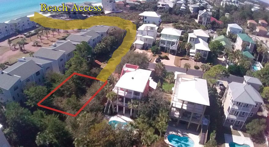 This is the last vacant lot left in Caribbean Sunrise and the closest to the beach! Gulf views possible if building up 3 or 4 stories. Caribbean Sunrise is a gated community within steps of the public beach access and short bike ride to Gulf Place. The West End of 30A offers a lot of shopping, dinning and is also close to Butler Elementary and Emerald Coast Middle school.