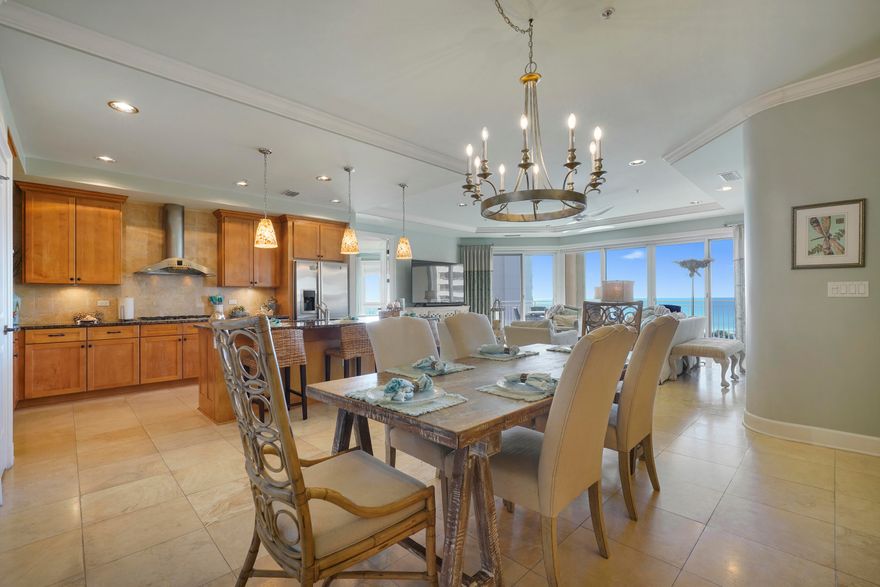 This stunning 3rd floor Villa in Grand Dunes II has a 5th floor elevation with beautiful views of the sugar white sands and Emerald Green waters of South Walton. The Villa was  designed and decorated by one of the Top Interior Design firms in the area and it is absolutely gorgeous!! It is being sold furnished with some exclusions of personal items.This unit offers: private entry foyer, upgraded media wiring, 9.5' ceilings, ''Super Quiet'' interior, travertine flooring in the foyer, living area, kitchen, hallways and baths, Hardwood flooring in the bedrooms, custom paint throughout (including the ceilings) custom lighting and fixtures, new "Big Ass" ceiling fans in bedrooms and living area, Samsung 75" HD TV in living area w/ Sonos sound system, 8' interior solid wood doors leading to the Master and Gulf Front Guest, and a laundry room with custom cabinetry, basin sink w/ granite top and LG clothes steamer. This beautiful Villa also offers: a ''Premium'' stainless steel appliance package, that includes a 5 burner natural gas cooktop, range hood, icemaker, double ovens, Jura Z6 Auto Coffeemaker, granite countertops and bar, along with recessed can lighting and soft-close drawers.
The Master Suite has "His & Hers" walk in closets w/ closet dressers and a "Bighorn" in closet floor safe, trayed & coffered ceilings and a sitting area. 
The Master bath has a separate dual head shower and jetted tub w/ travertine surround, separate water closet, travertine floors and custom cabinets w/ soft-close drawers.
Other features include an 11' deep balcony, with a natural gas built-in stainless steel grill, high-end furniture, Wine Enthusiast Outdoor Wine / beverage center and all protected by ''Hurricane Shutters''. 
Grand Dunes offers: 24 hour security, gated entry, lush landscaping, 3 levels of gated underground parking for Owners, semi-private elevators leading into the private foyer of your Villa, private heated pools and hot tubs, Owner's Lounge with Fitness Room, Billiard Room, Over-Flow Suites for guests, 200' of deeded beach, Lagoon Style Gulf Front pool and beach service. 

"Grand Dunes is the Emerald Coast's Most Desired Beachfront Development"