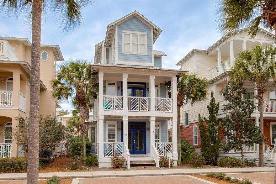 Welcome to 61 West Seacrest Beach Boulevard, an amazing investment opportunity or second home. Ideally located across the street from the neighborhood pool, and in the front of the development for easy access to the beach. This open-concept design allows for everyone to be a part of the action. A main floor bedroom and bath is another great feature. The second floor is home to your Master Suite, another bedroom and full bath. All three bedrooms have their own private decks. Head up to the third floor and you will find a bunk room, a bonus room with a wet bar, and a large terrace for enjoying our beautiful sunsets.