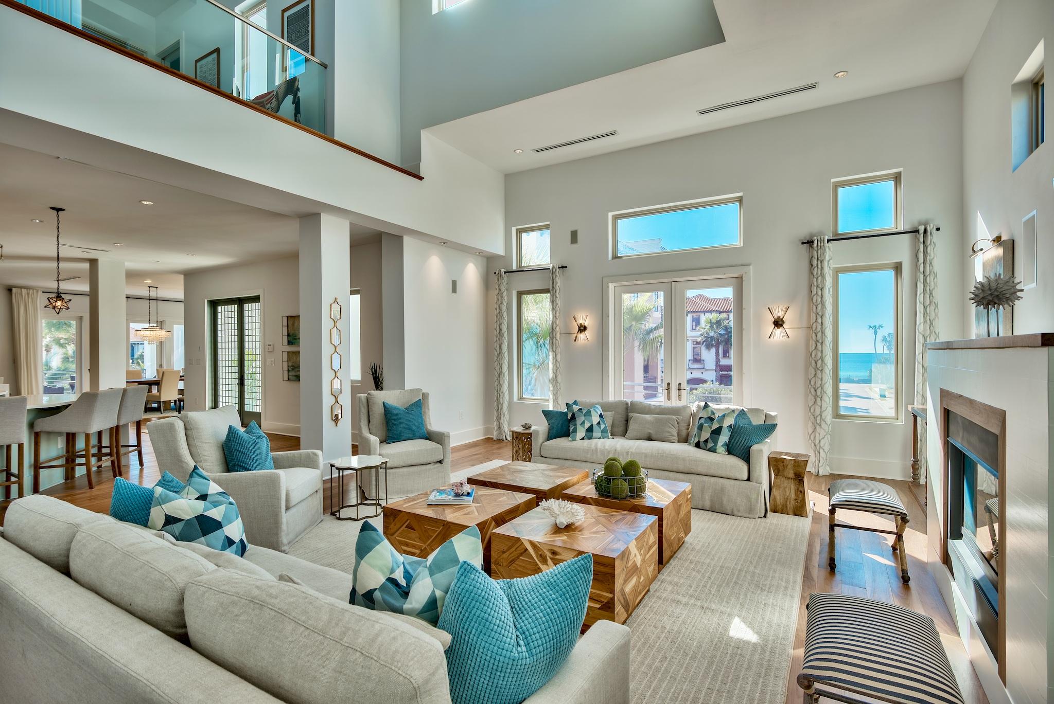 COMPLETELY RENOVATED. NEW STUCCO, ROOF, AC'S, FLOORING, DESIGNER FURNISHINGS. BUILT IN 2006 AND REDESIGNED IN 2018. FEATURING COASTAL CONTEMPORARY AESTHETIC. GATED COMMUNITY STEPS TO PRIVATE BEACH ACCESS. SOLID WALNUT FLOORING, ELEVATOR, 3 CAR GARAGE, GENERATOR, HOT TUB, POOL, EXPANSIVE ROOF TOP DECK. HOME SPANS 2 LOTS MAKING THIS THE 2nd LARGEST LOT IN DESTINY BY THE SEA. ULTIMATE PRIVACY, GREAT GULF VIEWS, 8 SUB-ZERO WINE COOLERS, DISH DRAWERS, HUGE KITCHEN WITH WATERFALL CARERRA QUARTZ, 2 GAS FIREPLACES , ALL BEDROOMS HAVE WALKIN CLOSETS AND PRIVATE BATHROOMS. THIS HOME IS PHENOMENAL.