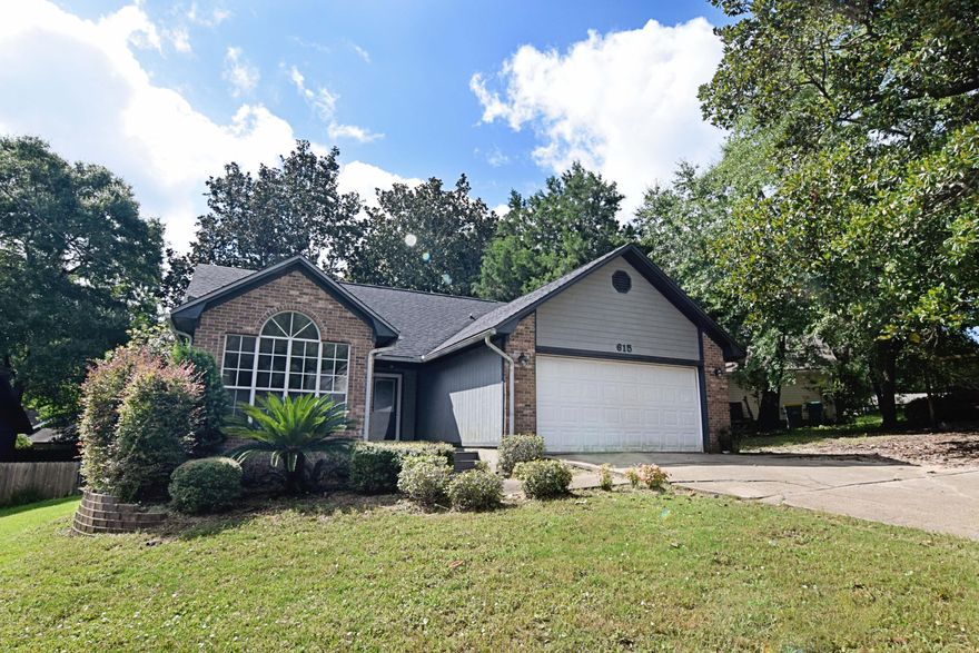 3bed/2bath home located on quiet cul-de-sac with brand new carpeting throughout. Dark wood cabinetry, stainless appliances, and island in kitchen, with cathedral ceiling over attached dining area. HUGE living area. French Doors lead out to back deck; includes small shed equipped with power and completely fenced back yard. Master suite includes bathroom and double-wall closets. 2 additional bedrooms and full bath provide great additional space for kids, office, etc. Great starter home! Schedule showing today!