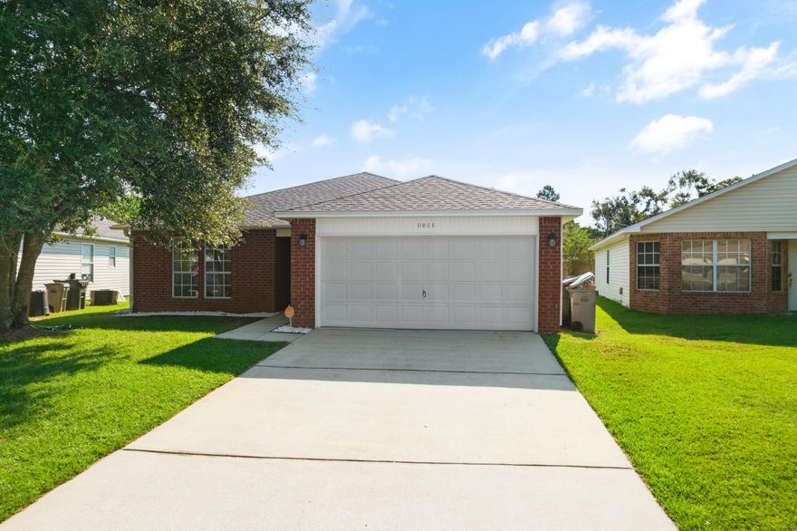 Welcome to your new home! Great location, within 10 minutes from major grocery stores, restaurants, and a dog park. Brand new roof (2021), with LVP flooring throughout (except bathrooms and kitchen), and newly painted walls. Open floorplan with 12-foot ceilings in living room, split bedrooms for more privacy, upgraded carpet in bedroom 1 and 2, plenty of closet space in every room, and amazing natural lighting throughout the home. Master bathroom has double vanity with separate shower, garden tub, and toilet room. Kitchen area has a large wrap around breakfast bar, leading into the dining room, with access to the covered patio area overlooking the backyard. All appliances and systems are original to the house, refrigerator does not convey. For more information on home, view documents tab!