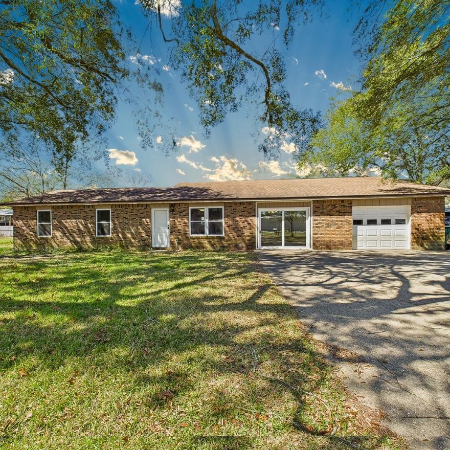 Great deal!! Land value is $250k alone!! This 3-bedroom, 3-bathroom all-brick ranch, built in 1984, offers 2,177 sq. ft. of living space and sits on a double lot. The home features an oversized 486 sq. ft. one-car garage with an electric opener, a fenced backyard, an in-ground pool, and a storage shed. Some Photos Are Virtually Staged! Key updates include a new HVAC system (2024) and shatterproof windows with a new front sliding door. The roof was replaced in 2016, and the septic system was serviced a couple of years ago. The hot water heater and carpet needs replacement. The spacious primary suite includes separate his-and-hers bathrooms--one with a wet room and sunken jetted tub, and the other with a tub/shower combo. The home also offers a storage area with built-in shelves, an outdoor utility sink, and indoor laundry that is located in the hall bathroom. The property is being sold as-is due to old termite damage that needs repair. A Sentricon system, maintained by Bryan Pest Control, is in place and transferrable to the new owner. Cash or conventional financing only. Great opportunity for buyers looking to update and add value!