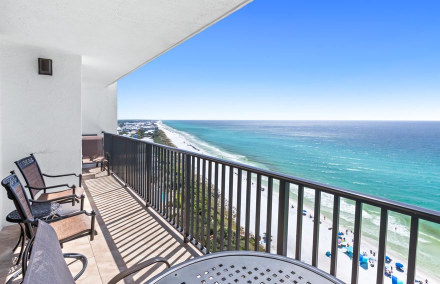 Location, location, location! This stellar 16th floor unit has incredible panoramic views to the south, east and the west!  New entry door, new washer/dryer, new north bedroom window, and a new kitchen remodel in 2024. GE stainless appliances grace the thoughtful cabinetry and countertops in this functional kitchen.  Both bathrooms have been upgraded and reflect the contemporary style your buyers are seeking.  This unit has never been on the rental program and is in excellent condition.  One Seagrove Place is a beautiful and well-maintained property with a brand new Gulf front fitness center and planned pool improvement project to take place in 2025.  Expanded decking, negative edge entry, and expanded grilling area will be a welcome amenity for the property.  Come see this great unit!
