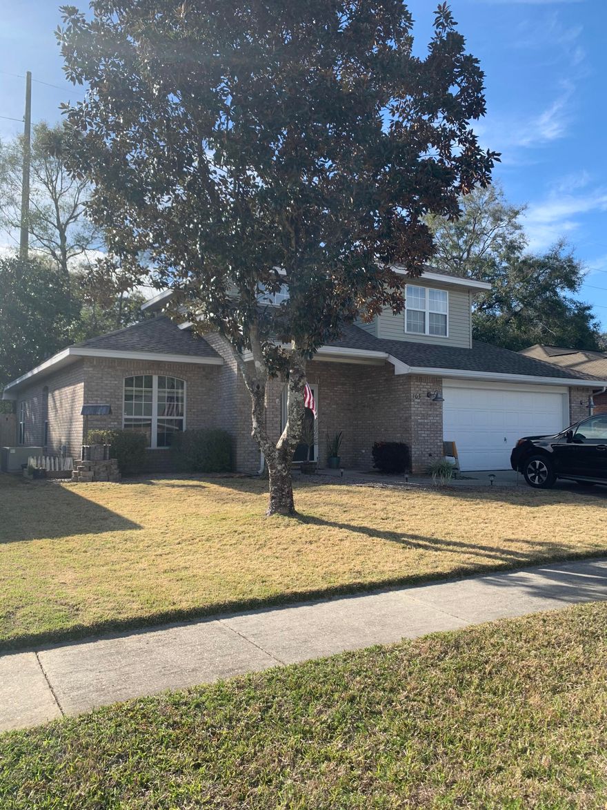 This home is centrally located to the Children's Park, Niceville High School, Ruckel Middle School, fantastic restaurants, breweries, and is close to Eglin AFB and the sugar-white beaches of Destin! This home has a wonderful large, fenced-in backyard with a shed, garden area and the back patio is plumbed for your gas grill.  The living room home has a gas fireplace, divided knee wall. and vaulted ceiling opens up to second story landing.  Kitchen has a large farm sink with hot water dispenser, pantry, eat-in dinette area. Master Bedroom is located on first floor and master bath has soaking tub and tiled shower.  The main floor also has a half bath.  Upstairs there are two additional bedrooms with an extra large bathroom.