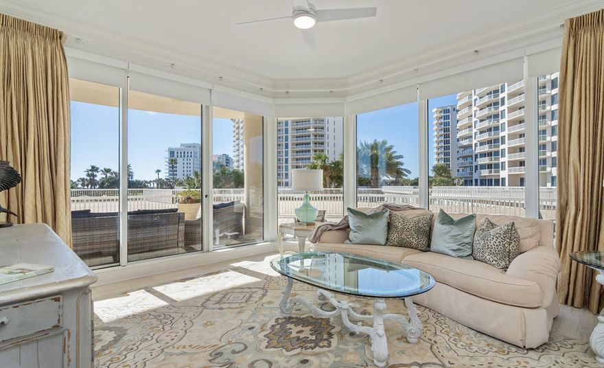 Luxury Condo Living with Convenience! All the comforts of a luxury condo with convenient first floor access in the St. Thomas building of Silver Shells Beach Resort and Spa! Whether it's your full-time residence, or your home away from home, this recently remodeled three bedroom, three and a half bath end unit will not disappoint; and comes with its own private single car garage. Once you enter your oasis you will not want to be anywhere else with its high ceilings, floor to ceiling windows, remote controlled custom black out shades,  tile floors throughout, updated light fixtures with remote controlled ceiling fans, and plenty of space for entertaining both inside and out! This open floor plan boasts access from the spacious living area, eat in kitchen, dining room,  sitting room and the