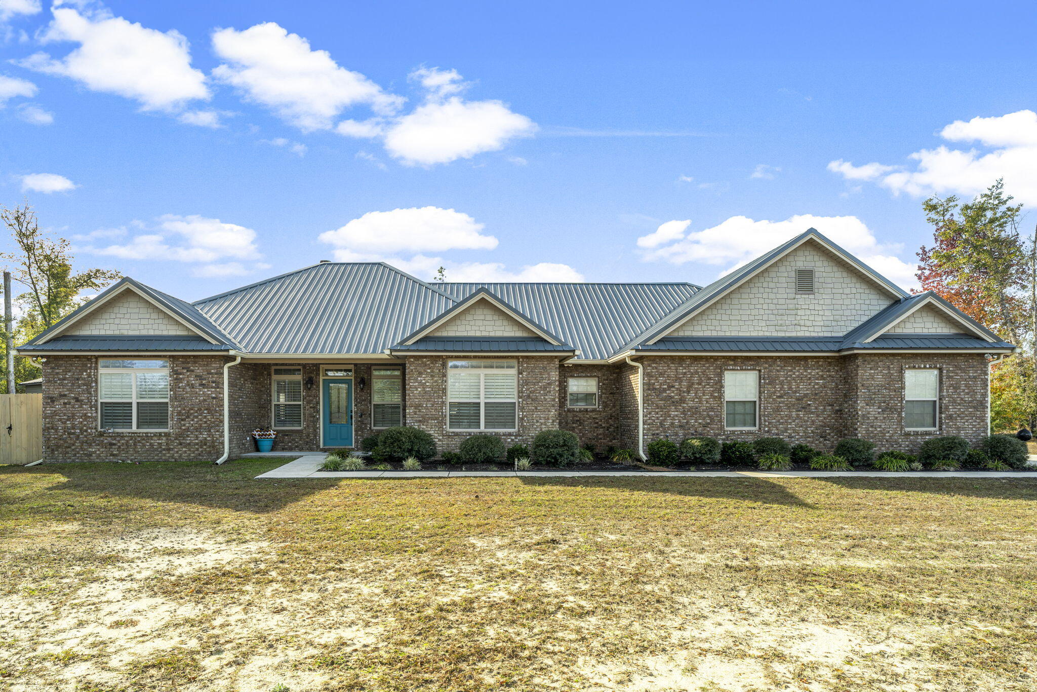 Nestled on a large corner lot spanning over half an acre, this exquisite custom-built all-brick home in the coveted Cedar Creek Chase Subdivisionis a rare find- offered at a great price! Located in Flood Zone X and free from HOA fees. Don't miss this opportunity to own this like new home- The roof amere five years old (installed in 2018). The past three years have seen significant updates, including a new septic system (installed in 2019), HVAC(replaced in 2022), and water heater (new in 2022), ensuring that all major components are in pristine condition. Inside, 3 bedrooms, 2.5 baths Plus a HomeOffice/ Flex Room- the split floor plan with 10-foot ceilings creates an airy and spacious ambiance.