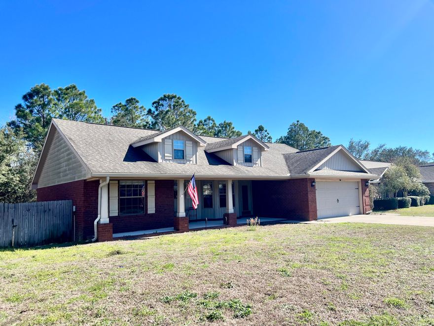 Well maintained brick home, open floor plan with stainless steel appliances and breakfast bar, vaulted ceilings, bay windows, covered porch, new Resolve SPC rigid core flooring, exquisite upgraded light fixtures and ceiling fans, trey ceilings in master-bedroom with private ensuite, double vanities, garden tub with separate shower walk in closet, fenced in backyard, deck with views of the natural tree line, backed on to Tom King Bayou, close to Golf course and 10-15 minutes from the beaches/shopping/restaurants.