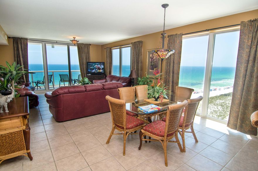 Just what you've been waiting for - a mint condition 10th floor western SIDE condo at the popular Caribbean Resort. $70K rental income potential! This beach inspired 3 bedroom, 3 bathroom lockout END location condo has riveting Gulf views from every window! This condo has so much flexibility and can be rented as a 3/3 or a 2/2 + 1/1 - or rent half and use the rest for yourself while still collecting the best rental income on the beach. Three spacious bedrooms include a Gulf front master suite with balcony access, a guest bedroom and a third master sized suite (lock out) complete with a kitchenette plus amazing Gulf and Sound views. An open and spacious floor plan is decorated with the beach and sun in mind.