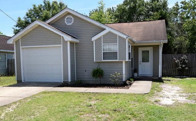 Charming home located south of Crestview, is a great starter home! Close to all of the bases, shopping and schools. Home has 2 bedrooms with 1.5 bathrooms. Kitchen features a new stove, refrigerator and microwave, along with a pantry and dishwasher with plenty of cabinets for storage! Large living room with a glass sliding door that leads to the covered patio, which is great for entertaining. Fenced in back yard for privacy. Don't let this cute house pass you by, call today for an appointment! Seller is providing an Old Republic Home Warranty valued at $460. Buyers to verify any information they deem important.