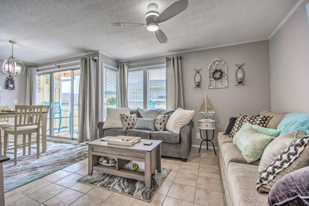 ALL THE FUN FOR A LOWER PRICE! Updated and upgraded waterfront condo with all new furniture & accessories and a stunning new bathroom vanity. The kitchen has beautiful granite and stainless appliances nicely situated near the dining area with a view of the canal. Off the balcony are relaxing views of the canal leading to the Destin harbor. A bunk room with two twin beds is tucked in right off the main living area. The master bedroom is amply sized located in the front away from the main living area. A stackable washer and dryer also conveys. Sandpiper Cove resort offers gated beachfront access, 5 swimming pools, 2 heated hot tubs, tennis courts, 9 hole pitch/put golf course, shuffleboard, a marina and the incredibly delicious Louisianan Lagniappe!