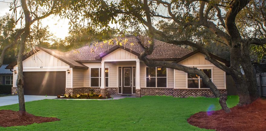 NEW BUILD! NEW PRICE!! 4BR/3BA & OFFICE HARDI PLANK/BRICK HOME! GREAT DESTIN LOCATION..walk to public boat launch, Mattie Kelly pier & walk trail. Near Destin Elem. & Beaches. KITCHEN: Granite, birch cabinets w/soft close dovetail drawers, stainless appliances, Walk in pantry. MASTER BATH/BR: Granite counters-dual sinks & Lg tiled shower w/seamless glass, HUGE W/I closet. 20'' Tile, trey ceilings. Driftwood plank tile (living, hall, kitchen, guest baths & Laundry), Outdoor shower, Lg. fenced yard, Guest Qtrs separated w/sliding Barn door, Rooms carpet. Covered back porch, ceiling fans, Hurricane Fabric panels, Pull down attic access, architectural shingles, crown, 11' trey ceiling in living, low-E vinyl Jeld-Wen windows, sprinkler system/sod. 1 Yr builder Warranty. Not in flood Zone. WOW!