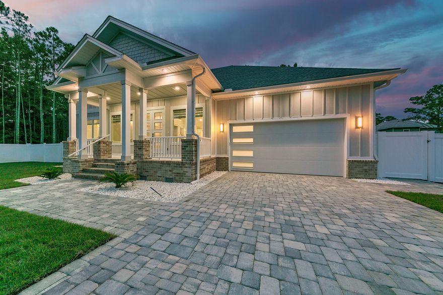 New Construction Coastal/Modern Home in a high demand Santa Rosa Beach location minutes away from Hwy 30A and the incredible Gulf of Mexico Water and Beaches. No HOA, so Short Term Rentals would be allowed. This 3-Bedroom/2.5-Bathroom Florida Coastal home has a combined Living/Kitchen/Dining Area with Fireplace, Cathedral Ceilings and Custom Staircase. Chef's Kitchen with LG Appliances, Granite Countertops & Island, Custom Oven Hood and Lighted Cabinets. 1st Floor Master Suite/Bathroom with Walk-In Closet, Soaking Tub, Walk-In Shower and Double Sink Vanity with LED Mirrors. 2nd Floor has two spacious Bedrooms Ensuite Jack-n-Jill Bathroom with Walk-In Shower and Double Sink Vanity with LED Mirrors. From the Two-Car Garage enter the Home into the Laundry/Utility Room with Cabinets and Granite Countertop. Crown Molding, Premium LVP Flooring, Custom Wood Closet Shelving and Wood Bladed Ceiling Fans throughout Home. All Windows and Entry Doors are Hurricane Impact Wind Rated and have Custom Window Treatments installed. Extra Storage under Staircase. Home Exterior is Concrete/Hardy Board with Brick Base, Vinyl Soffits and Asphalt Roof. Spacious Front and Rear Covered Porches with Ceiling Fans and Tile Flooring. The Property has Paver Driveway/Sidewalks, new Landscaping, Irrigation System/Pump/Controller, Termite System, Rain Gutters, Carrier High Efficient HVAC, A O Smith Electric W/H, Security Lights, Sewer Grinder and Lighted Mailbox. The entire Property (120' X 92') has 6' Fencing and Gates enclosing a very spacious Sodded Yard Area in the Back and Side of the Home allowing for a Pool and additional Parking for a Boat or RV. The Home is located just a few minutes from the new Walmart, Restaurants and Shopping.