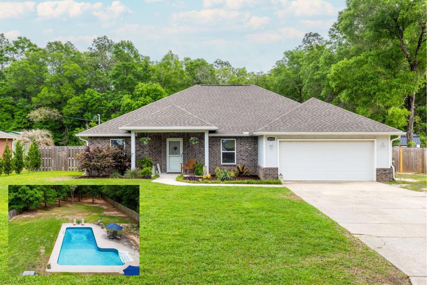 Welcome to this charming 4 Bed/2 Bath single-family home with HUGE yard and private inground saltwater pool! Located in the heart of Milton, FL, nestled in a tranquil setting with mature trees on Fernwood Dr, just off N Hwy 87, this residence offers a perfect blend of comfort and style, boasting 1,926 square feet of thoughtfully designed living space.As you step inside, you'll be greeted by the warmth of LVP floors that flow seamlessly throughout the home's main living areas. This delightful property features four spacious bedrooms and two well-appointed bathrooms, ensuring ample space for relaxation and retreat. With a total of eight rooms, there's plenty of versatility to accommodate your lifestyle needs.Custom-built in 2021, this Craftsman-style home is energy efficient and features dual pane windows, bright and airy living spaces, architectural features, creating an inviting atmosphere for both entertaining and everyday living. The kitchen is truly the heart of the home and features gorgeous granite counters, a breakfast bar, and is well appointed with plentiful shaker-style cabinetry, a farmhouse sink, pantry, and an eat-in dining area.  The split bedroom floor plan provides privacy for the primary bedroom/bath which showcases a stunning spa-like primary bathroom, comprising custom-tiled large shower with frameless glass doors, separate soaking tub, dual sink vanity, and two spacious walk-in closets. Together with 3 additional bedrooms (one currently utilized as an office) and an additional full bathroom, this thoughtfully designed floorplan is sure to please inside and out! 

For those who enjoy outdoor living, the private large inground saltwater pool is an absolute highlight, offering a refreshing oasis for hot summer days or cool evening dips. Whether you're hosting friends or enjoying quiet solitude, the pool area is sure to become a favorite spot. Together with its expansive pool deck and outdoor patio, there is plenty of room for entertaining, grilling out, and hosting backyard memories! 

Situated on a 0.7-acre lot, with no HOA, plentiful parking, and room to park an RV or boat. Convenience is enhanced with a dedicated laundry room off the kitchen and an oversized 2-car garage with additional storage and extended driveway. 

This well-maintained home presents a fantastic opportunity to embrace a comfortable and enjoyable lifestyle in a welcoming community. Milton features a charming historic downtown area and makes for easy commutes to Pensacola & Navarre (with it's beautiful beaches of the Emerald Coast), and Whiting Field Naval Station is closeby.  Don't miss your chance to make this property your dream home. Schedule your private showing today!