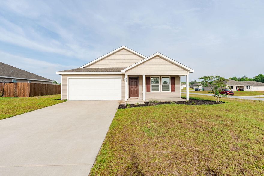 Beautiful 4 bed, 2 bath single-family home in DeFuniak Springs, FL. Built in 2022, this modern home features LVP flooring and carpet in bedrooms, dishwasher, microwave, refrigerator, washer/dryer hookups, and a 2-car garage. This home is a corner lot and sits on 0.3 acres providing ample room for entertainment and privacy. This home is located less than 1/2 mile to the elementary and high school. Enjoy the beaches of the Emerald Coast only a short drive away or check out historic DeFuniak Springs.Pets allowed, restrictions apply. $200 non-refundable pet fee and $25/mo pet rent, per pet.A one-time $200 lease admin fee. No monthly fees and $45 application fee through Turbo Tenant.