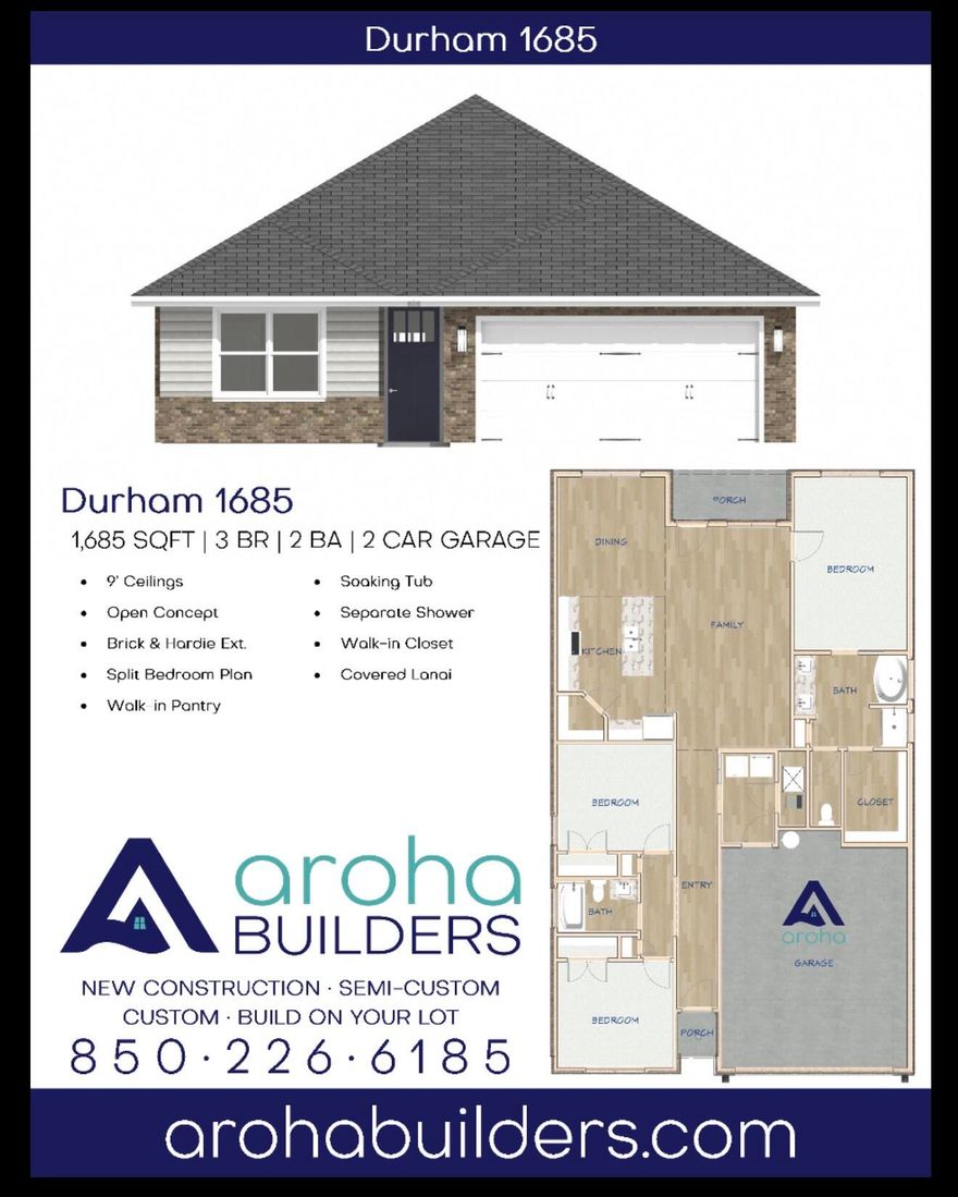 Welcome to what could be your future home at 738 Edge Street. This 3 bedroom, 2 bathroom home features a desirable open floor plan with a dedicated dining area that flows seamlessly into the kitchen and living space, perfect for entertaining or everyday living.Imagine LVP flooring throughout, with tile in the laundry room and bathrooms for added durability. The spacious primary suite offers a double vanity, garden tub, and separate walk-in shower. Tye secondary bathroom is equipped with a tub/shower combo. Step outside and enjoy Florida living year-round with a covered lanai and a fully fenced backyard. With irrigation and a well pump already in place, maiking maintenance of your outdoor space effortless.Buyer may have opportunity to pick material  colors among other build options.  Call listing agent for meeting to discuss options and pricing. Builder has floor plans available from 1600 to 1900 sq ft. 