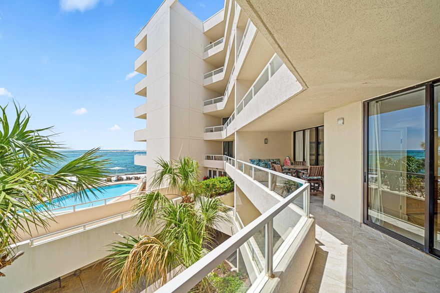 Your coastal investment begins at East Pass Towers! This beautifully updated 2BR/2BA Gulf-front condo offers breathtaking panoramic views of Destin Harbor, East Pass & the Gulf of America. Perfect for watching dolphins play, boats cruise by, and unforgettable sunrises and sunsets from your expansive 300 sq. ft. tiled balcony accessible from the living room, master, and guest bedrooms. Interior upgrades include recessed lighting, granite counters, travertine baths, stainless appliances, solid oak cabinets, freshly painted and a custom laundry area. Enjoy the resort-style amenities of East Pass Towers including a heated pool, hot tub, private beach access, and close proximity to top-rated harbor-side dining, shopping, and entertainment. Whether you're relaxing poolside, fishing, snorkeling off the jetties, or enjoying the vibrant harbor lifestyle via water taxi, this condo offers the perfect blend of comfort, location, and luxury. Located at the exclusive end of Holiday Isle-coastal living at its finest!  Call today to own your piece of paradise!