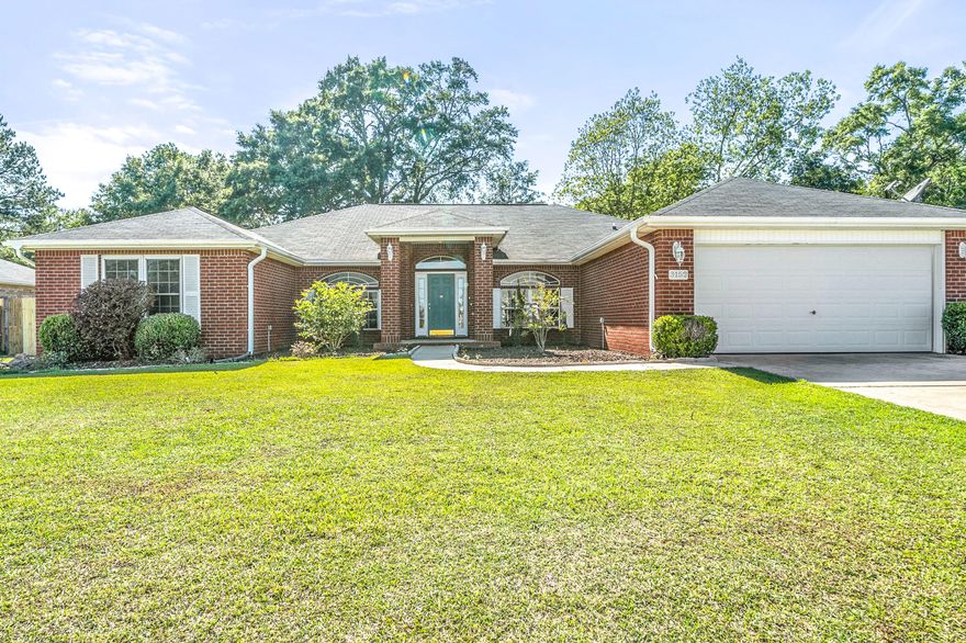 Welcome Home to this spacious 4 bedroom 2 bath Brooke Estates home that boasts a large kitchen with tile backsplash and dinette area large enough to fit a full sized dining table. In addition to the 3 guest bedrooms and master bedroom this home has a formal dining room and office space. Master bath features dual vanity with backsplash and updated mirrors and lighting, two walk in closets, garden tub and separate shower. This all brick home sits on a large, fully fenced lot and neighborhood amenities include a community pool and tennis courts. Right around the corner from grocery stores, Crestview High School and a short commute to 7th Special Forces Group and Duke Field. All information deemed important to be verified by buyer and/or buyer's agent.