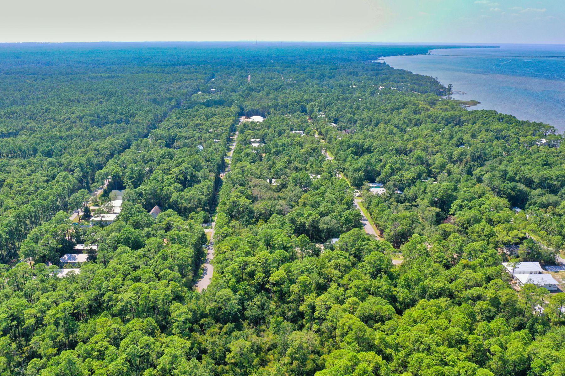 Be among the first to develop this desirable area of prime real estate in beautiful Santa Rosa Beach. This double lot is located just a few blocks from the public boat launch and within easy walking distance of Choctawhatchee Bay. With a total area of 0.344 acres, these lots provide unlimited potential to build a single family home of your dreams with space for a pool, garage, carriage house, or whatever you desire. Established pines provide natural privacy and dappled shade. This location opens the door to an exceptional outdoor Florida lifestyle with boating, fishing, kayaking and paddleboarding opportunities on the calm bay waters just a few blocks away. Birds and wildlife are prevalent in this area, particularly in the neighboring Point Washington State Forest.