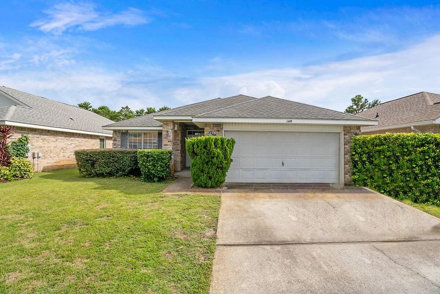 UNDER CONTRACT - NOW SEEKING BACK-UPS ONLY. Beach Retreat ''home away from home'' gives you a bright, fresh-feel or, perfect for your primary residence - schools are top in the state, or Vacation Rental, projections up to $100K. Updated and new roof, fenced-in back yard that backs up to a conservation. Open floor plan has vaulted ceilings, luxury vinyl flooring. Kitchen offering 3 eating areas - eat-in nook, bar & sep. Dining Room. Master with separate shower, Tub, new Vanity & shiplap backing, and walk-in closet. Frt bedroom often serves as an office or den with double entry doors. 2 Additional Bedrooms and bathroom. Paradise Retreat serves as a rare opportunity to own private beach along Scenic 98, with duals entrances, sidewalks, street lights;