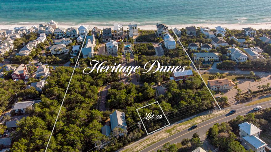 BEST VALUE SOUTH OF 30A located in the heart of Seagrove Beach. Welcome to the Private Community of Heritage Dunes a thirty homesite gulf front gated community offering short term rental restrictions that cater to the discerning homeowner with manicured landscaping, brick pavers and a short walk to the deeded 375 feet of dedicated beachfront and just steps from the Gulf side resort-style community swimming pool. No build out time!