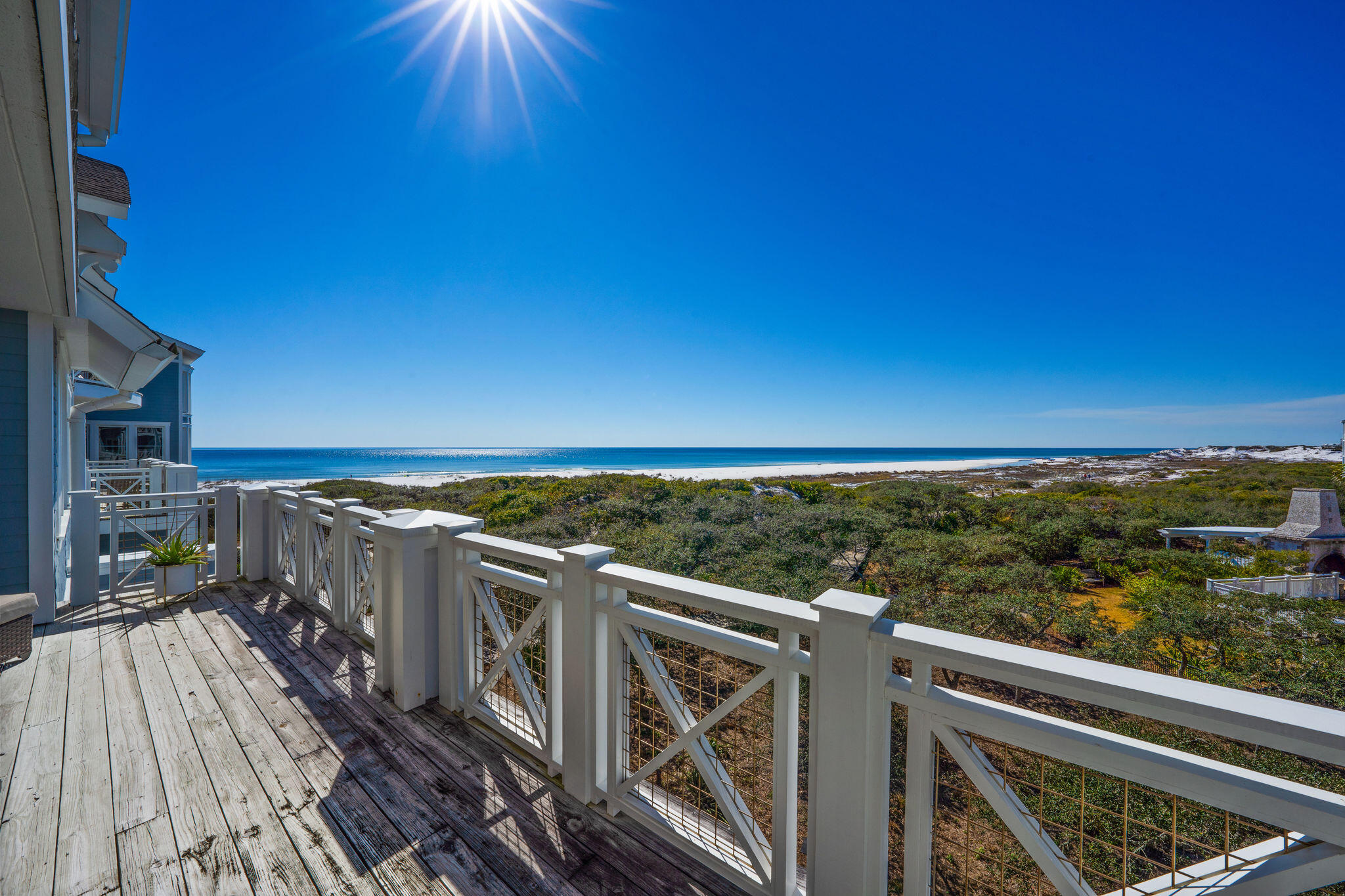 Located within the gated community of Watersound Beach, experience premium gulf-front living with this third floor single story Watersound Crossings unit. Enjoy low density living paired with spectacular views of undisturbed coastal dunes and endless sparkling gulf waters. The open living, dining and kitchen areas highlight an abundance of natural light and present the perfect layout for entertaining guests. Located off of the living area, the expansive porch offers a great space to enjoy the spectacular Gulf of Mexico seascape. The master suite features a sitting area, ensuite with double vanity, walk-in shower and jetted tub, and large walk -in closets. Ensuring guests privacy, there are two additional guest suites located on the other side of the living room. A powder bath, click more..