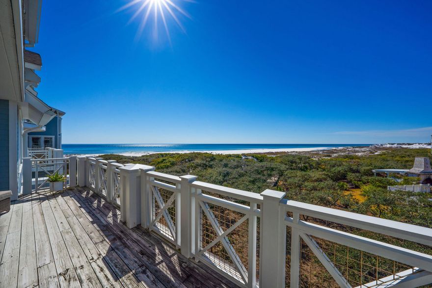 Located within the gated community of Watersound Beach, experience premium gulf-front living with this third floor single story Watersound Crossings unit. Enjoy low density living paired with spectacular views of undisturbed coastal dunes and endless sparkling gulf waters. The open living, dining and kitchen areas highlight an abundance of natural light and present the perfect layout for entertaining guests. Located off of the living area, the expansive porch offers a great space to enjoy the spectacular Gulf of Mexico seascape. The master suite features a sitting area, ensuite with double vanity, walk-in shower and jetted tub, and large walk -in closets. Ensuring guests privacy, there are two additional guest suites located on the other side of the living room. A powder bath, click more..