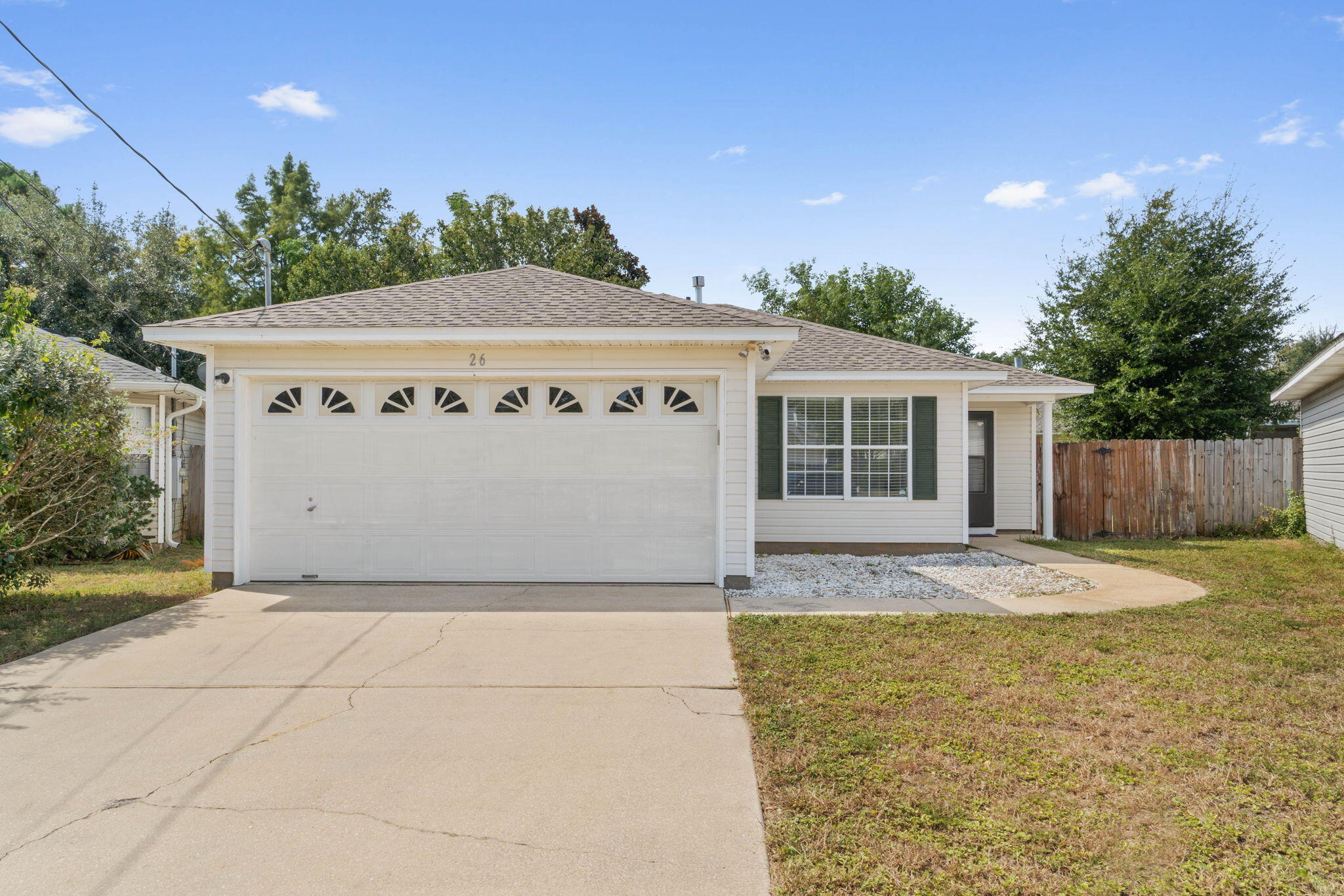 Conveniently located with 5 minutes to Hurlburt Field. This would make a fantastic primary residence, second home, or investment property with no HOA! Don't miss out on this lovely 3 bedroom, 2 bath home with updated new roof in 2021, LED lights, new switches, fresh paint, newest HVAC system and recently air duct cleaning service. Enjoy the semi-open floor plan with tile floor thought-out the house. The kitchen space is roomy with an eat in kitchen space, that leads out the back door. In the backyard, area enjoy relaxing and/or entertaining on the large back deck, overlooking a private fence. Enjoy a great sized master bedroom with a walk-in closet and the other two bedrooms are also nice sized with ample closet spac